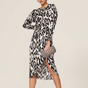 Ronny Kobo Silk Zebra Jade Dress Size M